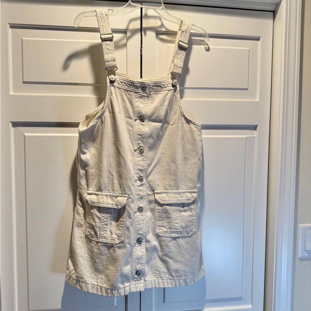 American Eagle Outfitters Cream Pinafore Dress